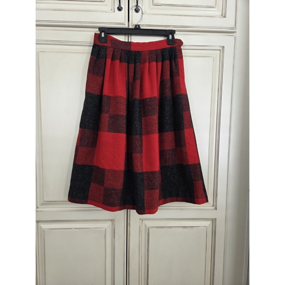 Vtg‎ The Us Clothing Co Wool Blend Tartan Plaid Pleated Skirt Women's 11/12